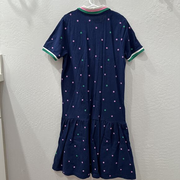 Mini Boden Navy Polka Dot Collared Dress - Picture 6 of 8